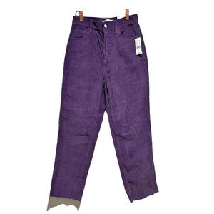 NEW PacSun Pacific Sunwear Women's 26 Purple High Rise Straight Corduroy Jeans
